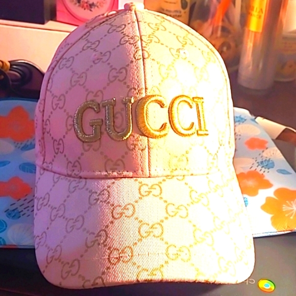 Pink and Gold G hat.  Today Sale\